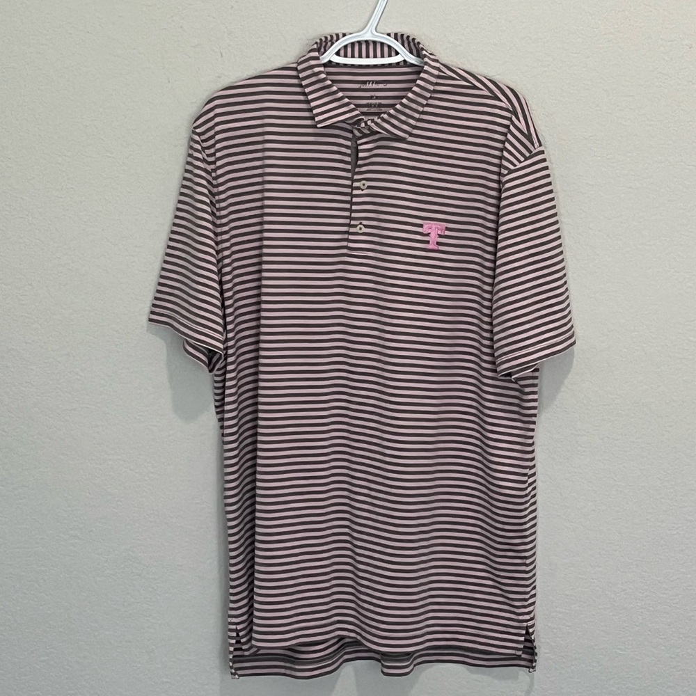 Johnnie-O Men’s Performance Polo Texas Rangers Size XL Pink & Grey